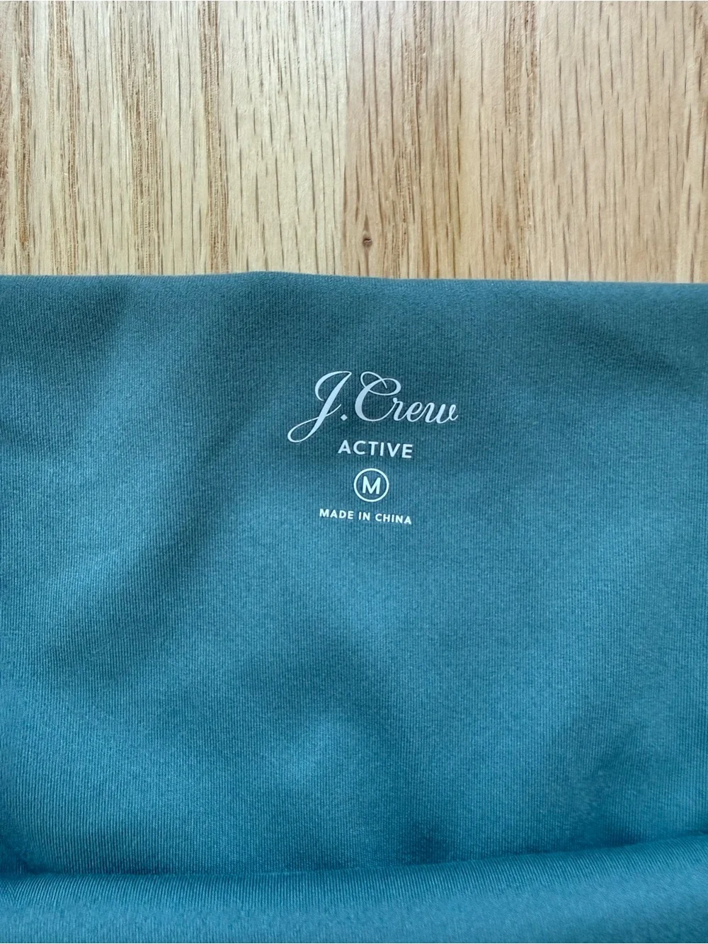 J.Crew Active High-Rise Bike Shorts Teal Green Contrast Stitch Size Medium